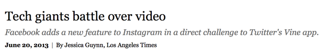 Los Angeles Times Compares Facebook’s Instagram Video to Twitter’s Vine with Brian Solis