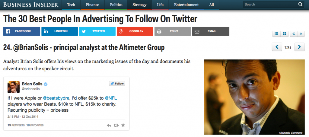 Business Insider: The 30 Best People In Advertising To Follow On Twitter