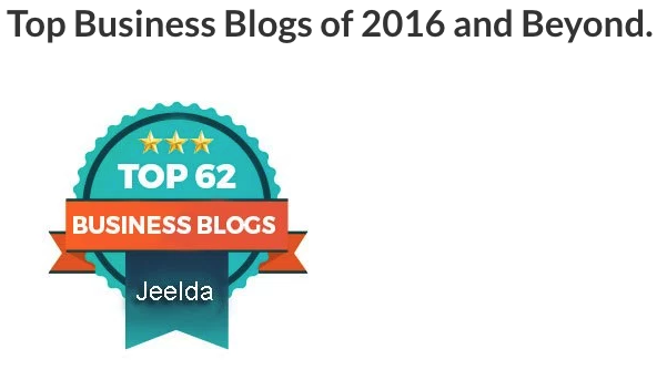 Jeelda: Top 62 Business Blogs 2016