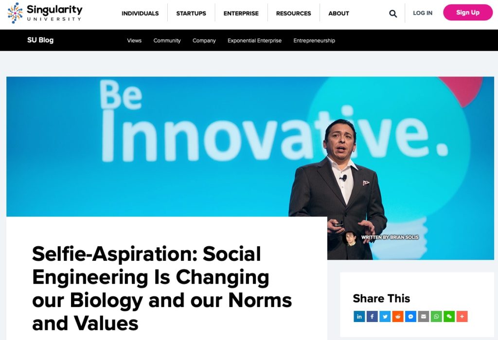 Singularity University Features New Articles by Brian Solis on the SU Blog