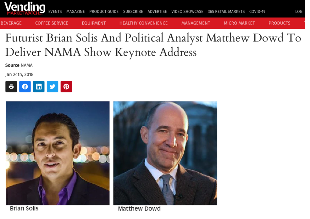 Futurist Brian Solis And Political Analyst Matthew Dowd To Deliver NAMA Show Keynote Address