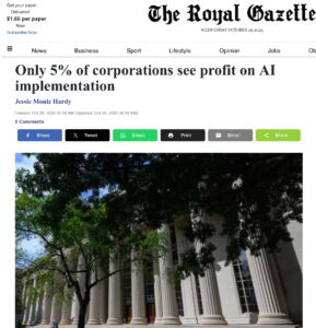 The Royale Gazette: Only 5% of corporations see profit on AI implementation