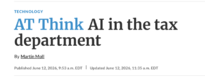 Accounting Today: AI in the Tax Department