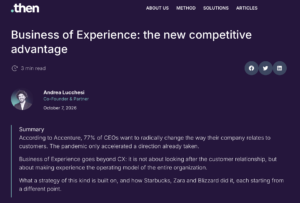 Then: Business of Experience, The New Competitive Advantage