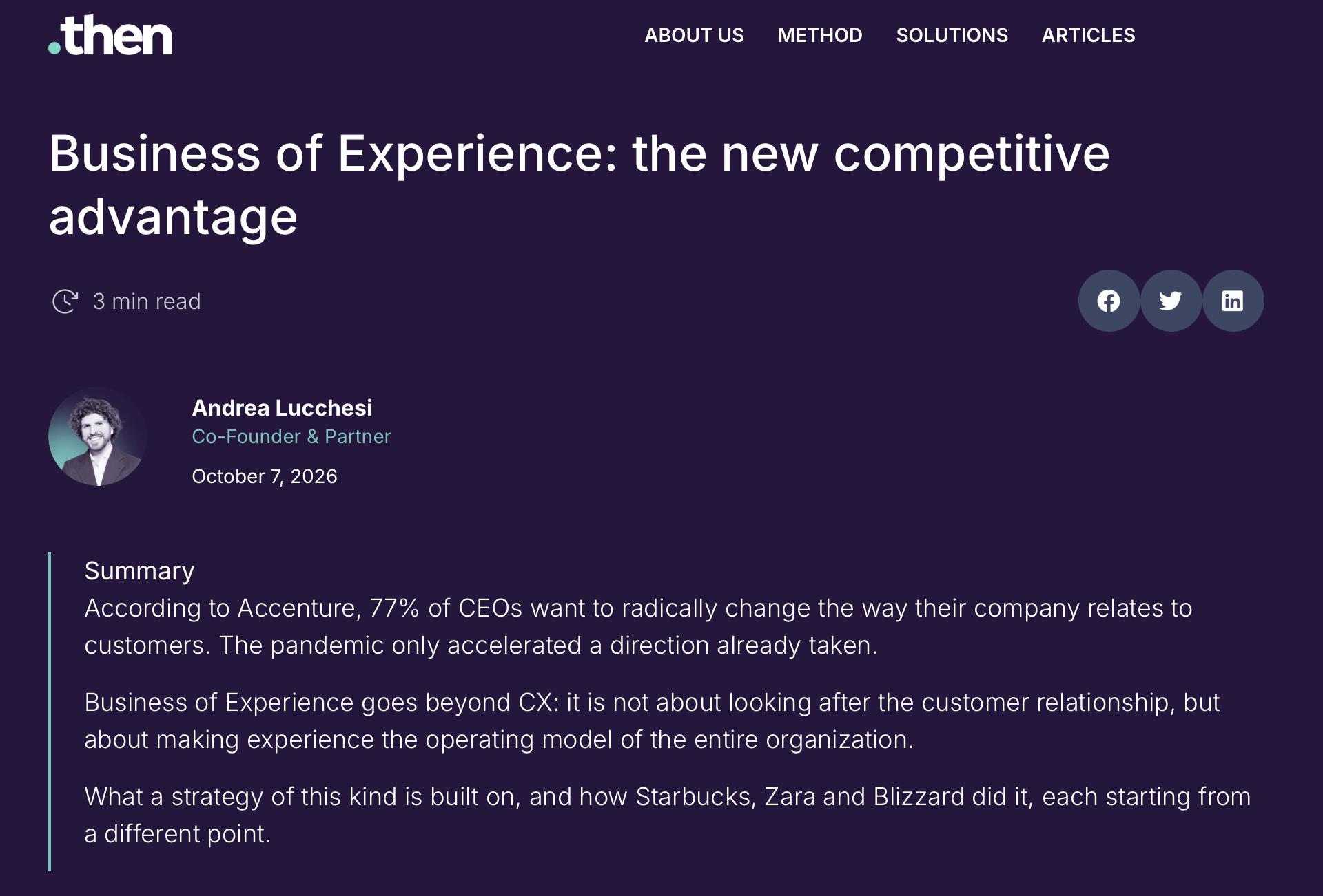 Image for article Then Business of Experience, The New Competitive Advantage