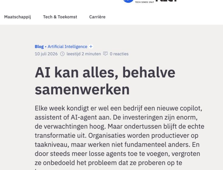 AG Conect: AI kan alles, behalve samenwerken